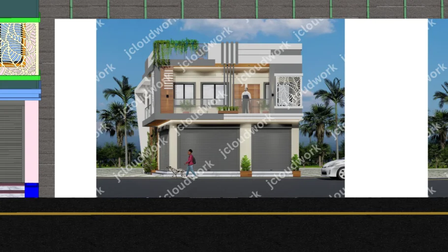 Small Modern House Design Elevation G+1 JCS 11534322024 | 3D Warehouse