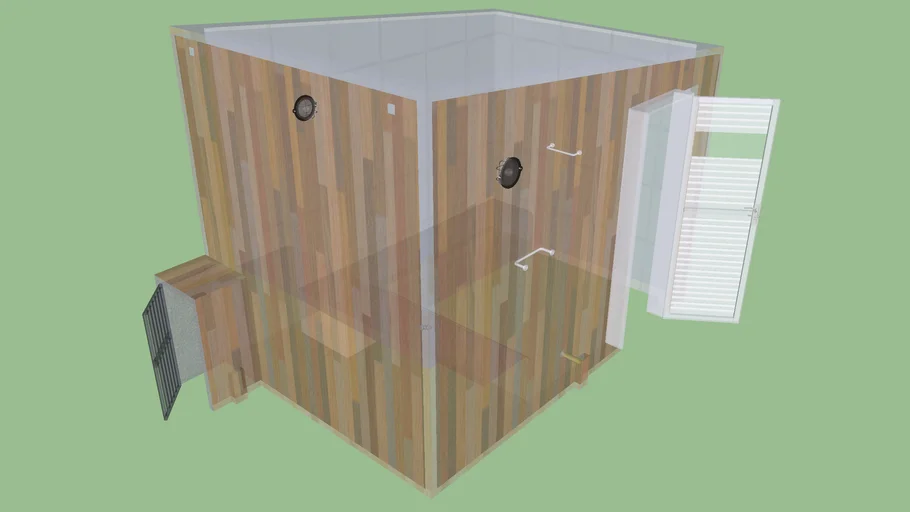 sauna completa com luminaria impermeavel,bancos,saida  entrada de vapor