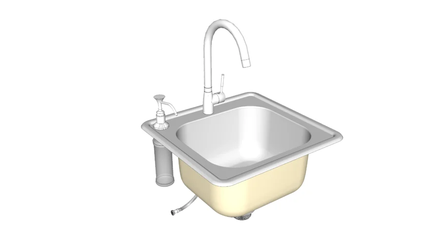 Sunstone Single Drop-in SInk w/Hot/Cold Tap and Soap Dispenser