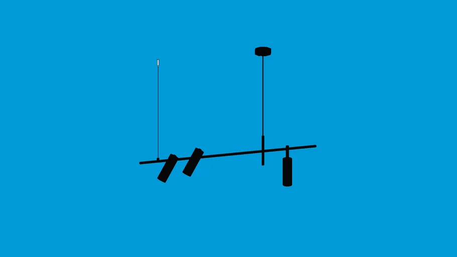PENDENTE TUBO RETANGULAR 100CM ALUMÍNIO PRETO E FOSCO - PORTOFINO PD1190