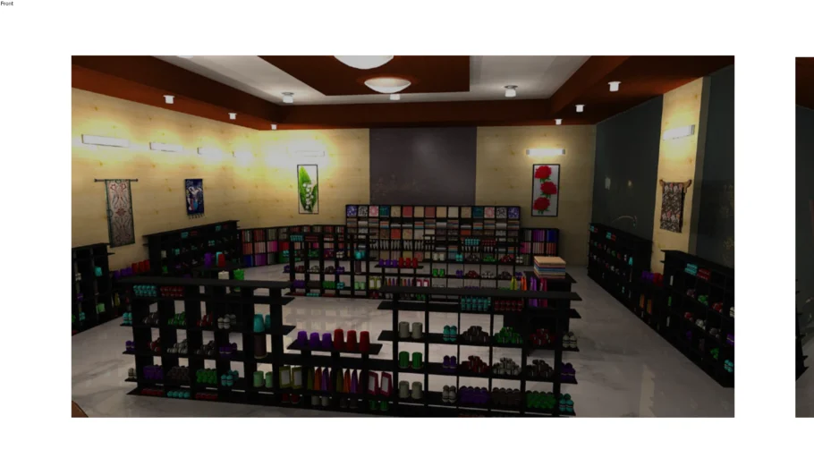 Yarn and Fabric Store Fixtures Layout