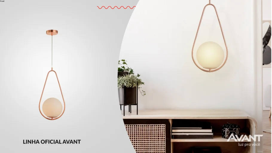Lustre Pendente Avant Pérola Gota Cobre E27 Bivolt