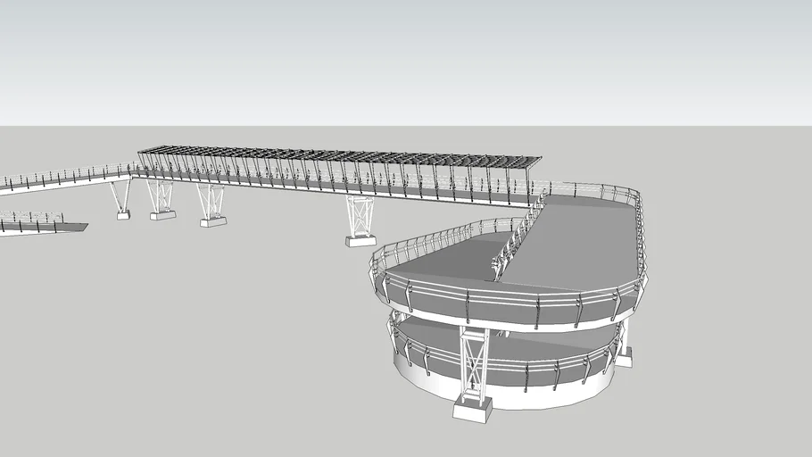 Puente peatonal con cicloruta