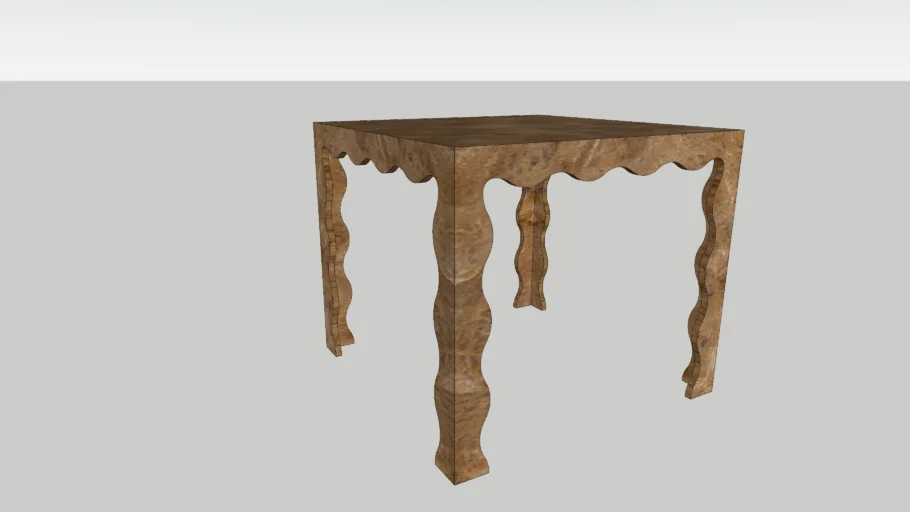 Anyon Atelier Burlwood Scalloped Game Table