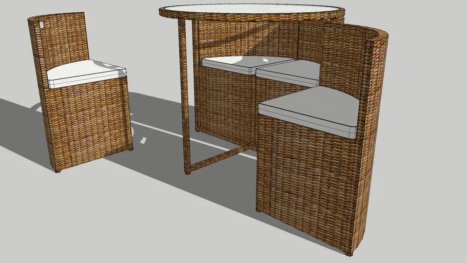 Mesa Trevo para terraço e varanda 
