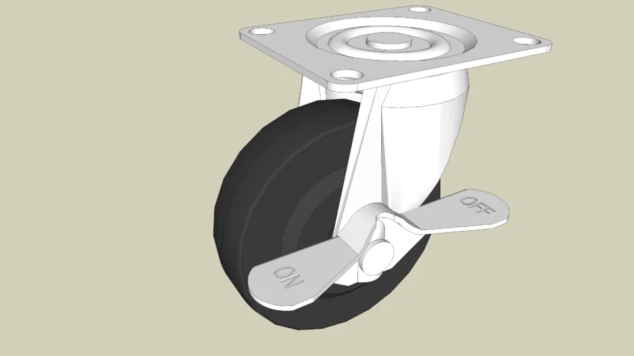3" locking swivel caster