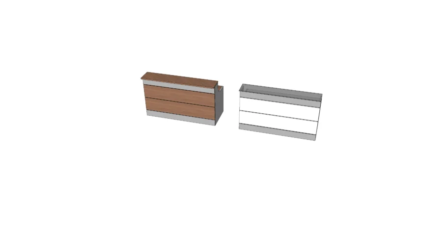 Mostrador Isla 180cm - recto standar + vidrio - Euromof