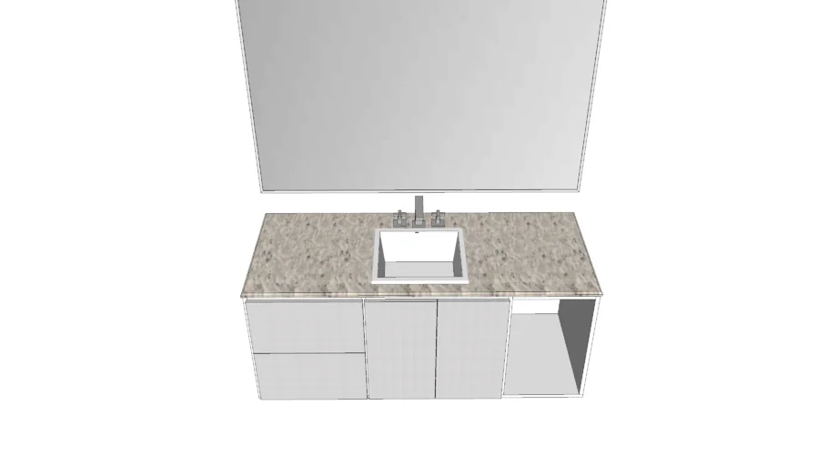 Bancada de Banheiro com Espelho