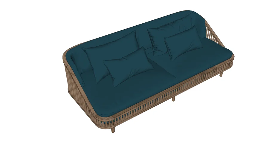 Mid Century Wooden Sofa