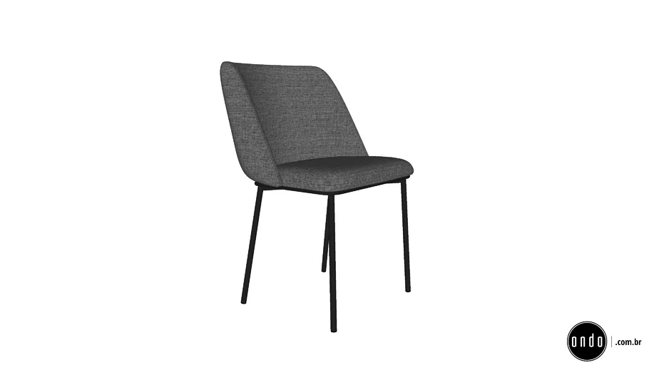 cadeira estofada com base em metal mitte