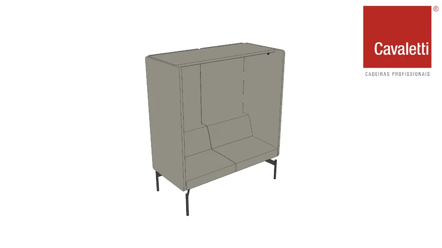 Cavaletti Float - 23291 Sofá Workpod 2L com Encosto e Painéis Maxi com Cobertura