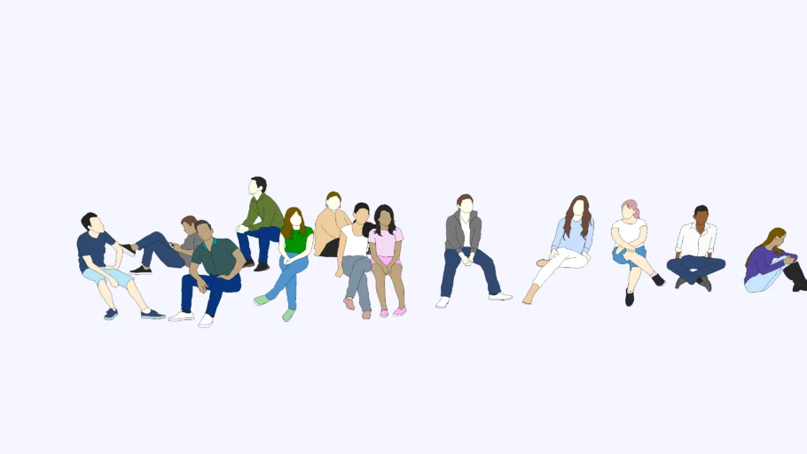 People sitting / Personas sentadas
