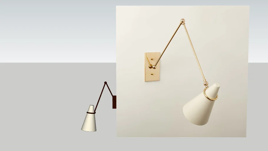 CB2- ALDUS IVORY AND POLISHED BRASS ARTICULATING WALL SCONCE