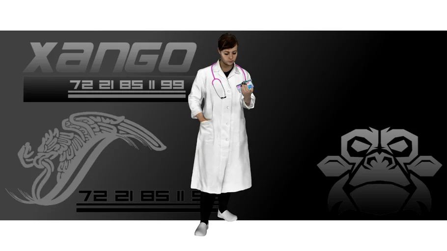 Persona mujer doctora farmacia pastillas - xango3d