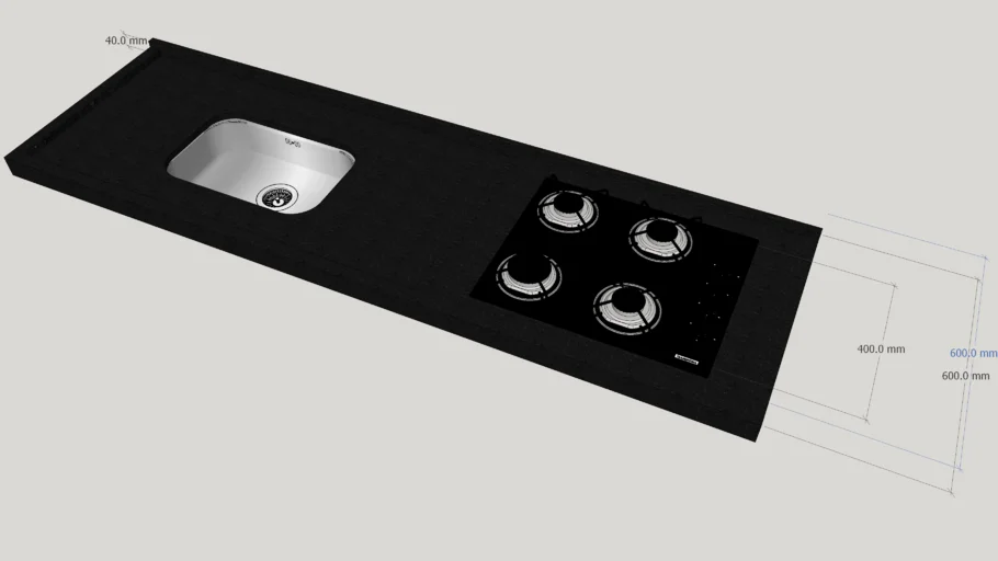 Pia com Cooktop