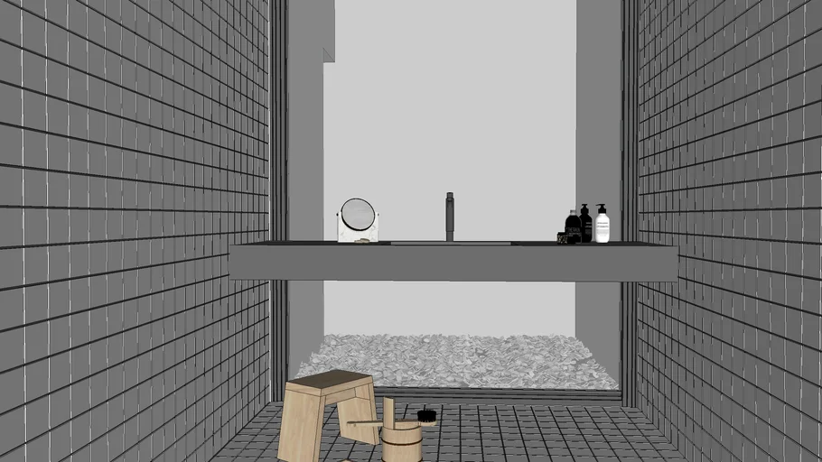 Japanese monochrome bathroom design