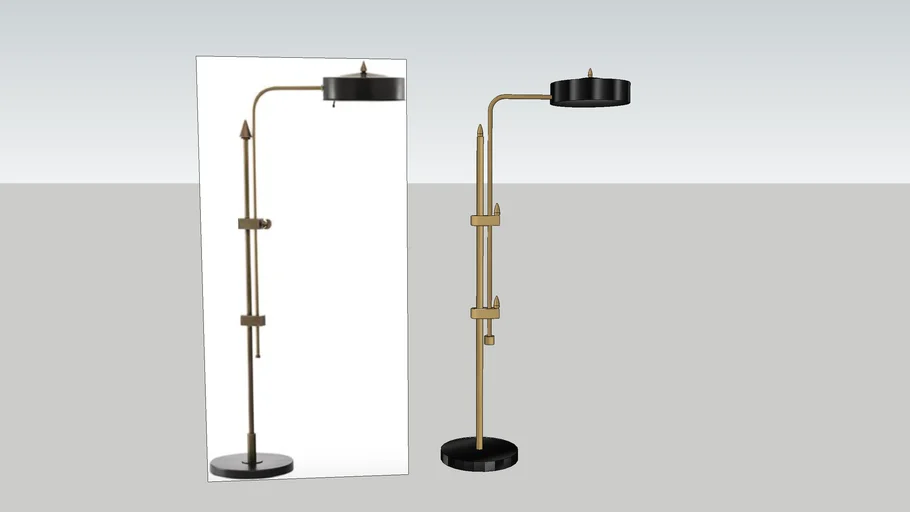 Esper Industrial Loft Studded Black Brass Metal Floor Lamp
