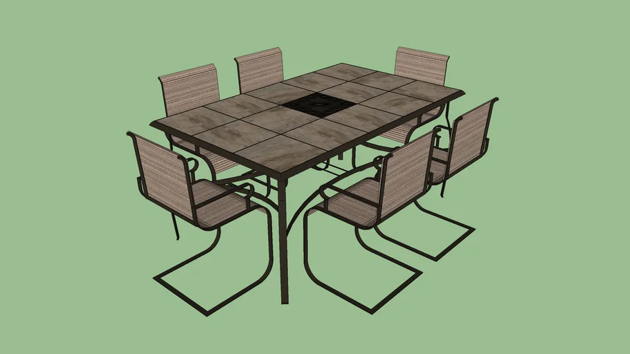 Hampton Bay Belleville 7-Piece Padded Sling Outdoor Dining Set