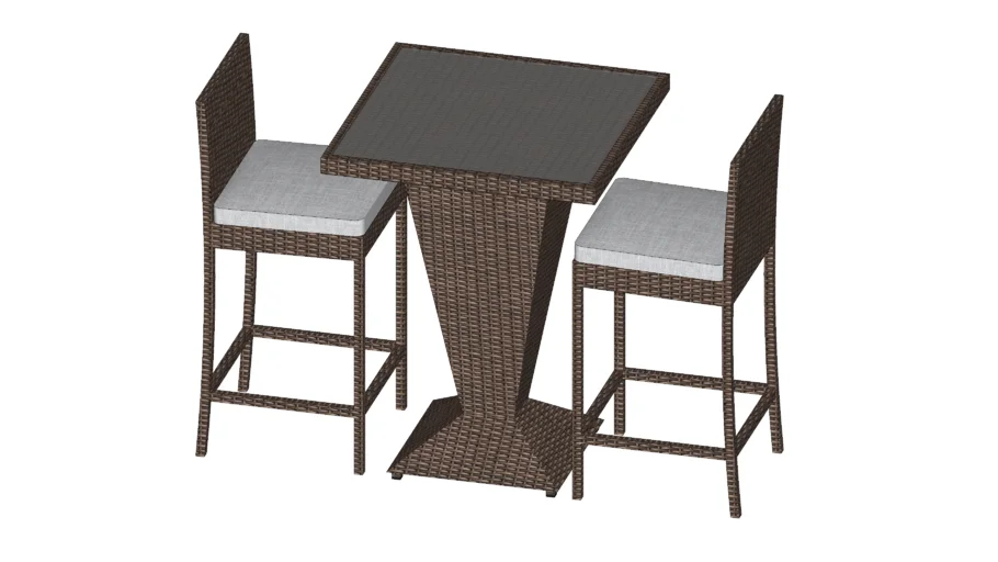Mesa y sillas altura de bar, para dos personas