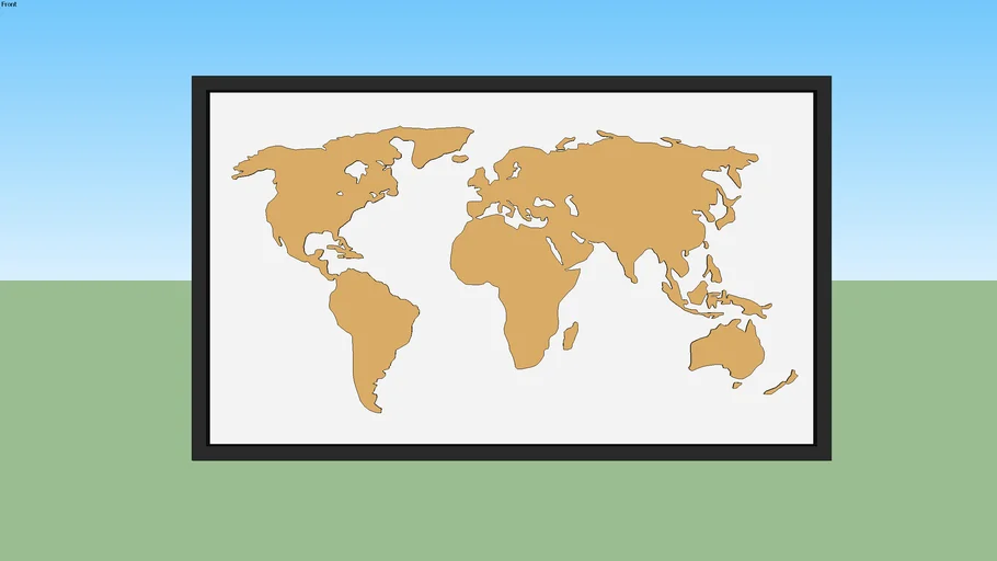 Quadro Mapa Mundi dourado