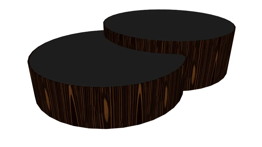 Berkeley Nesting Coffee Tables Black Glass and Cathedral Ebony by Modloft