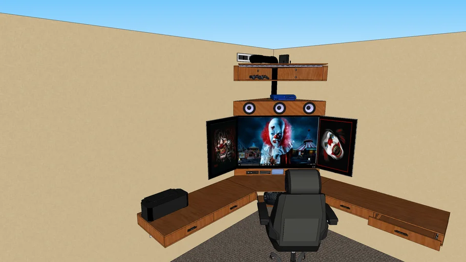 Corner desk with PC inside Rev.3.4