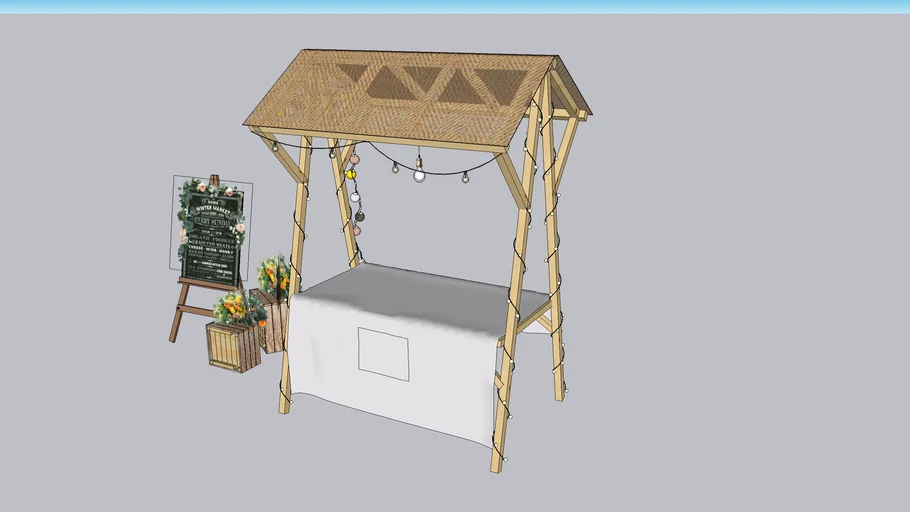 Puesto de madera para venta de articulos o comida