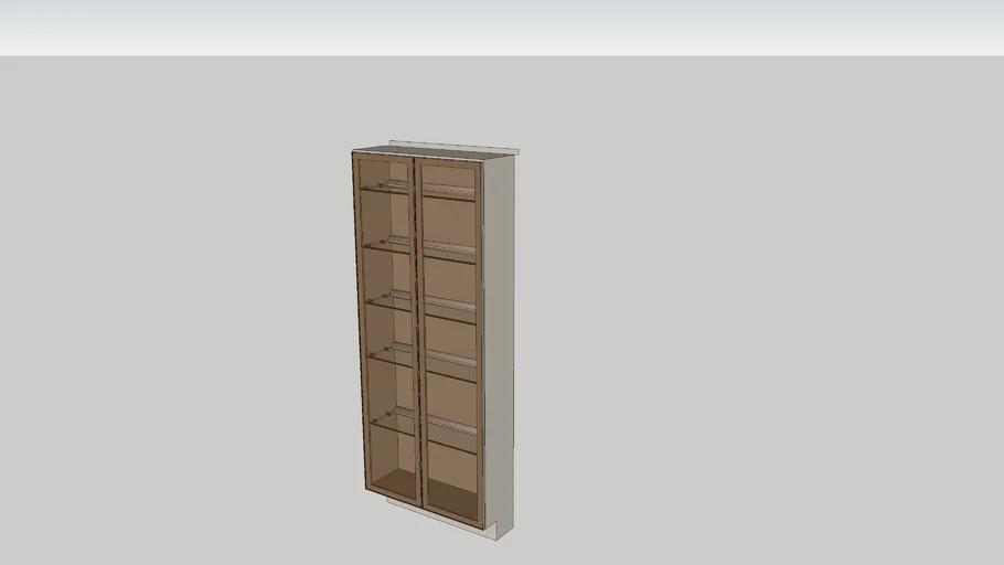 Cristaleira reflecta bronze configurada com ENSCAPE - Com fita de LED