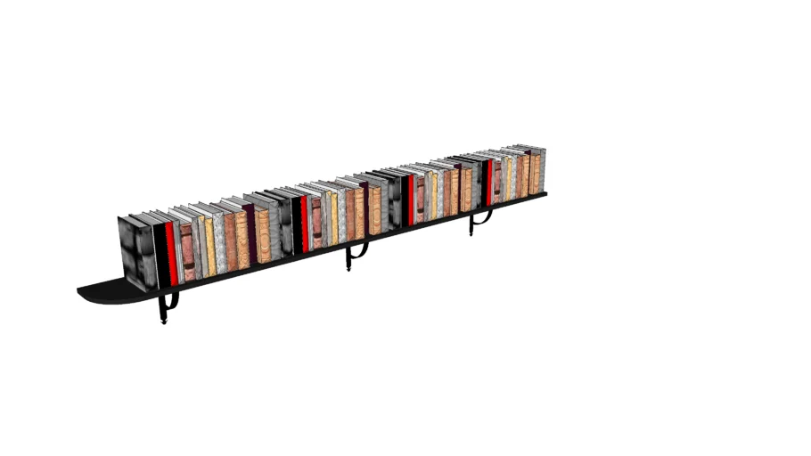 Long Bookshelf with books
