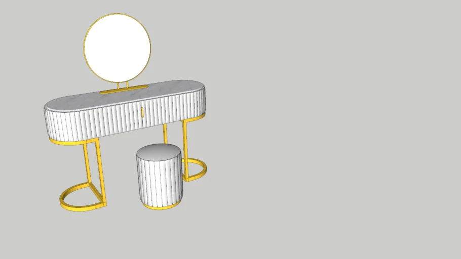 BIANCA' Vanity Dressing Table Mirror and Stool