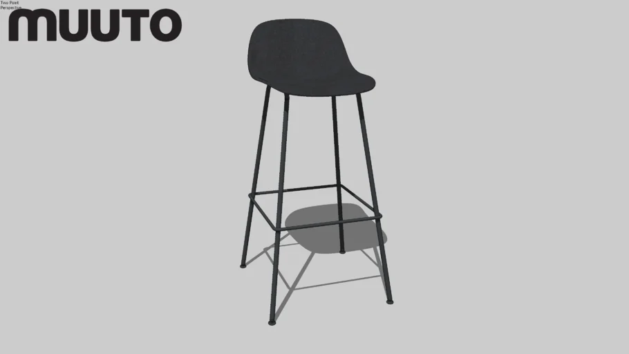 Muuto Bar Stool | FIBER back Tube Base H75