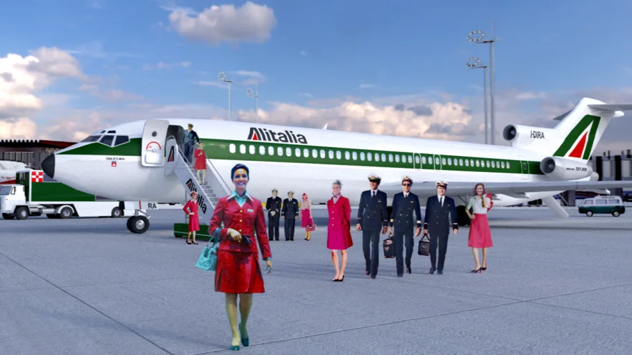 ALITALIA 1975-1980: Boeing 727/243 and FLORENCE MARZOTTO UNIFORM