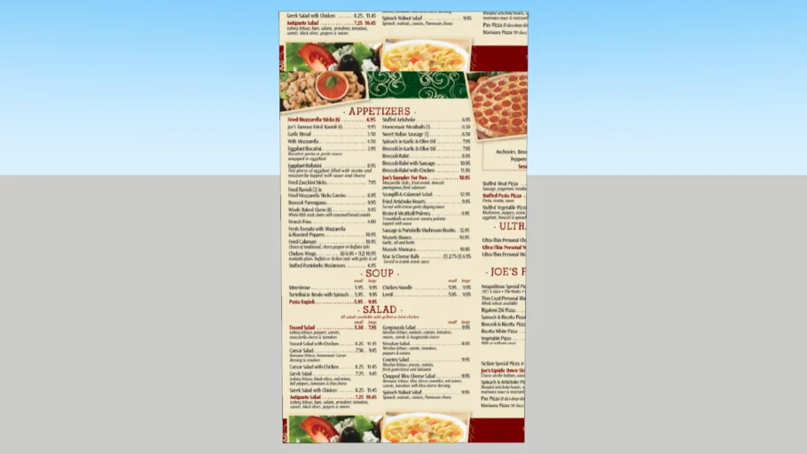 menu screen