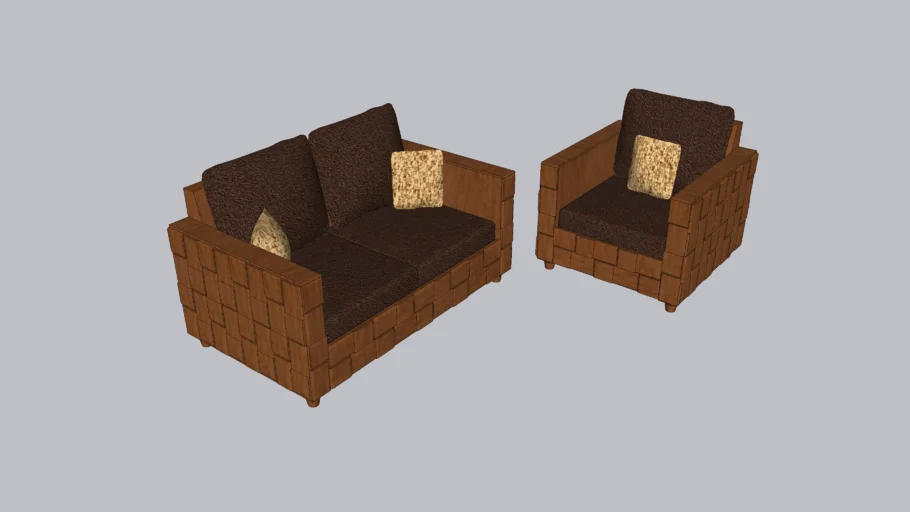 Wooden Sofa with block design