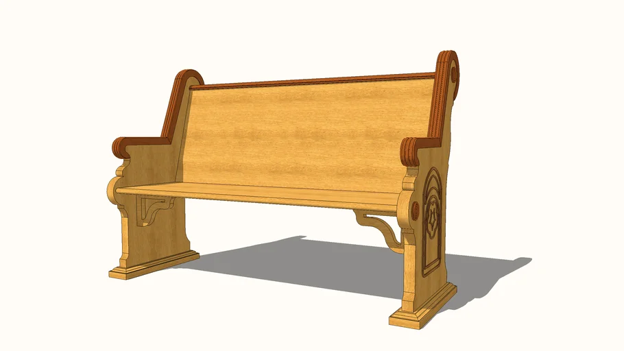 Curved Back Church Pew