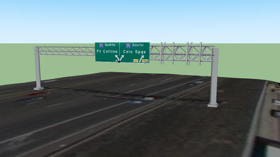 Overhead Highway Sign