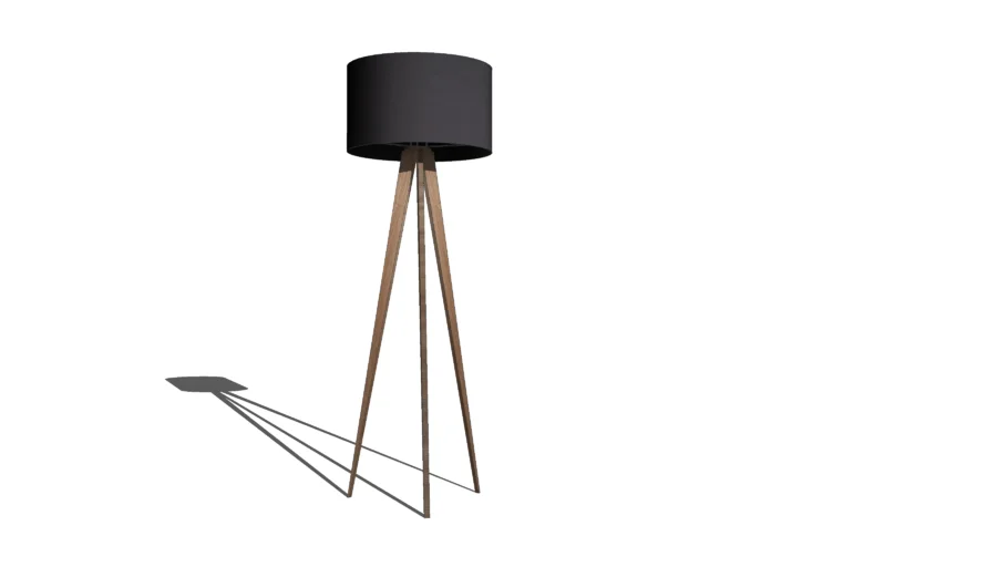 Tripod wood floor lamp