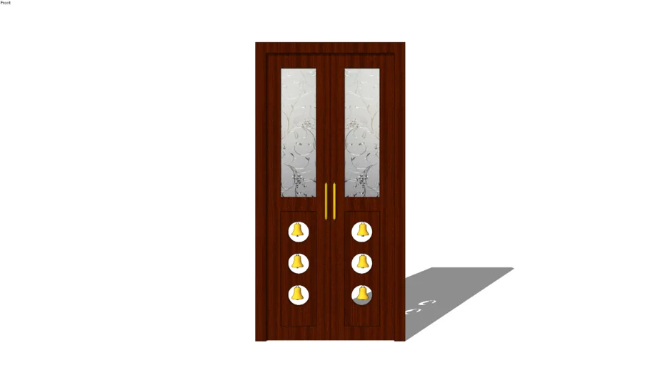 pooja room door + temple+ modern + cnc cut panel + handle+ god