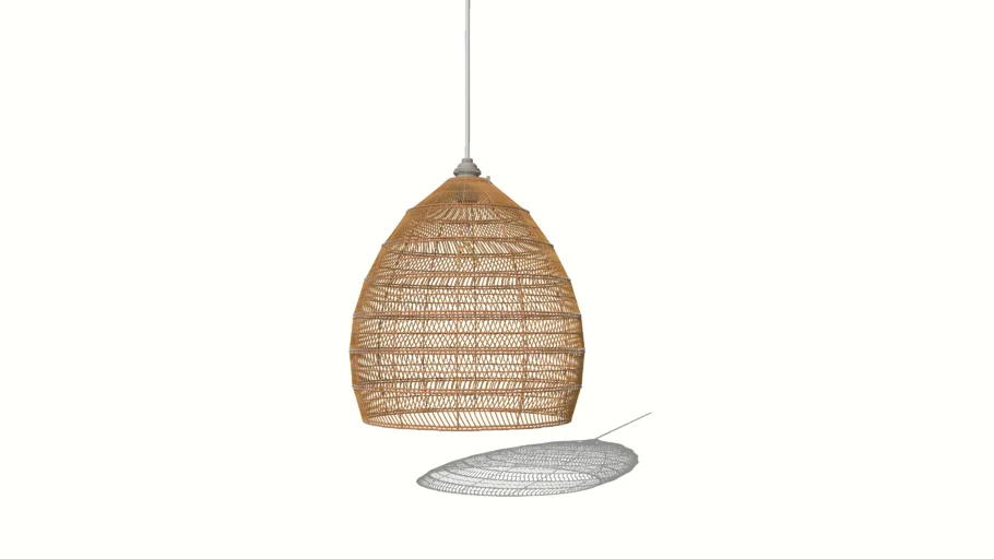 Rattan Lamp Pendant Light Vintage Hanging Lamp Shades Modified by Pooh