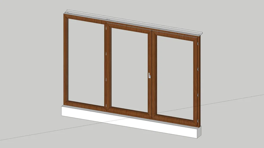 FENETRE PVC 3 vantaux en BOIS