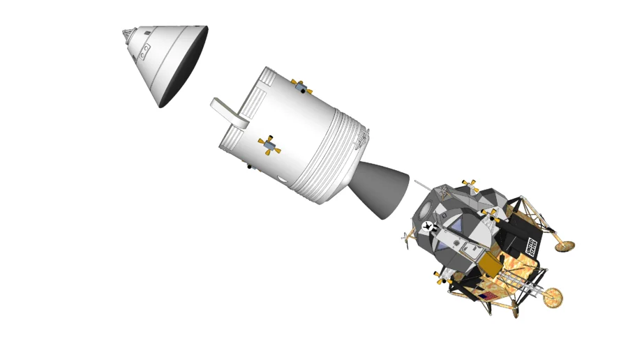 Apollo command,service and lunar module