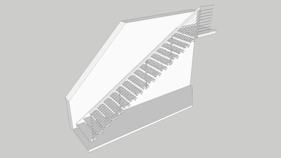 Cantilever stair and railing