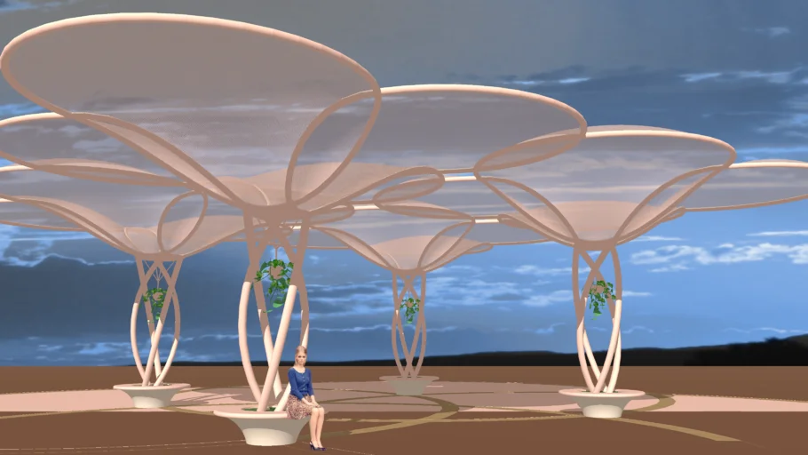 Multi-Domed Translucent Mesh Shade Canopy 16.12.13