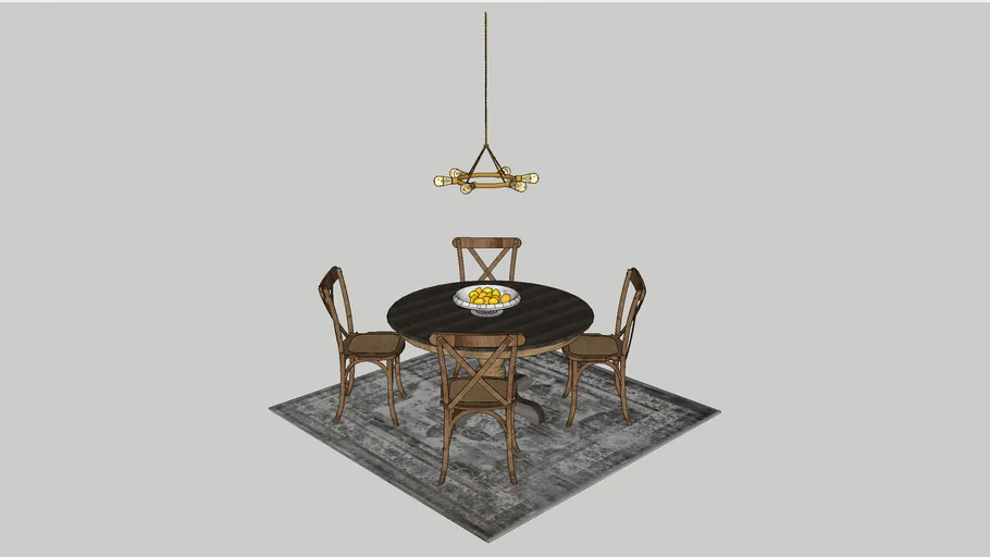 ROUND FARMHOUSE KITCHEN TABLE WITH CHAIRS