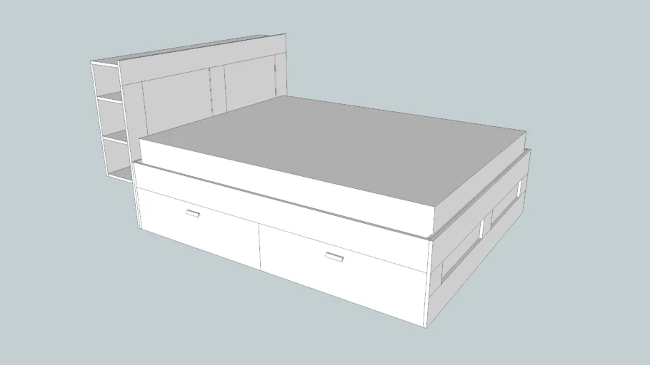 Ikea Brimnes Bed frame and headboard with storage