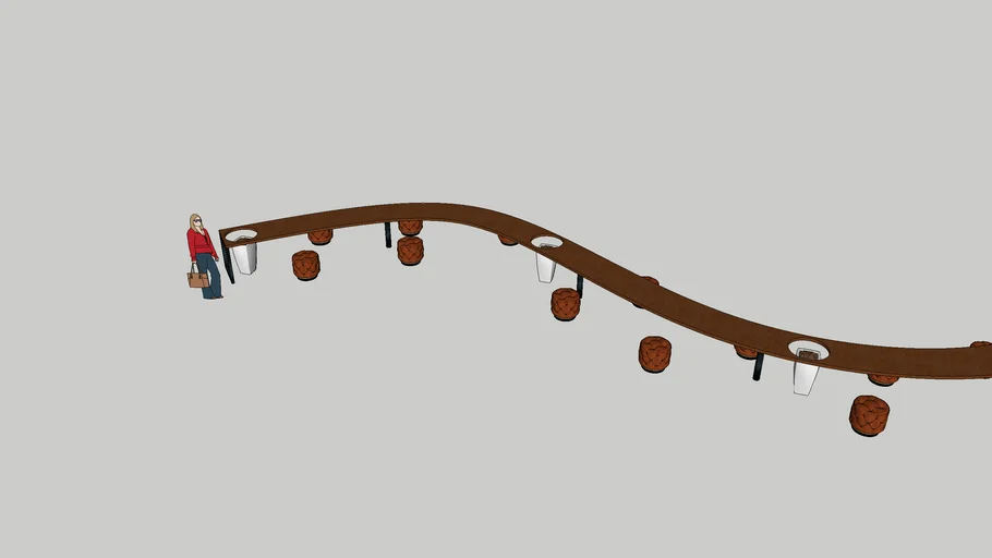 co working  curve shape desk