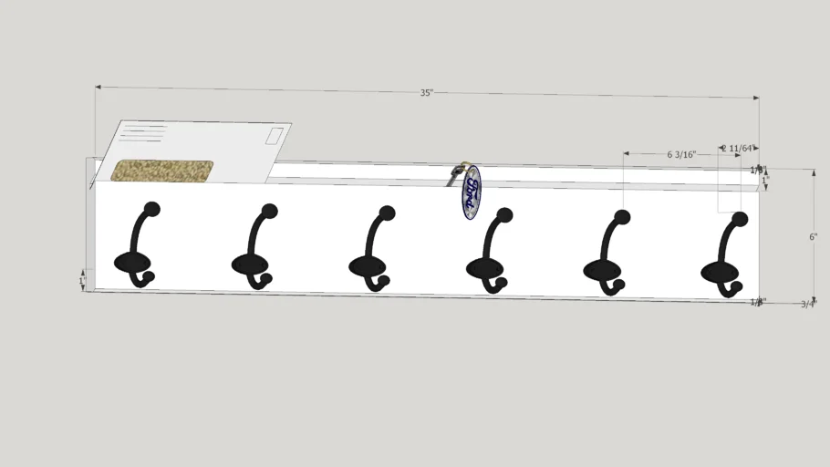 Coat Hanger/Car key Mail Organizer