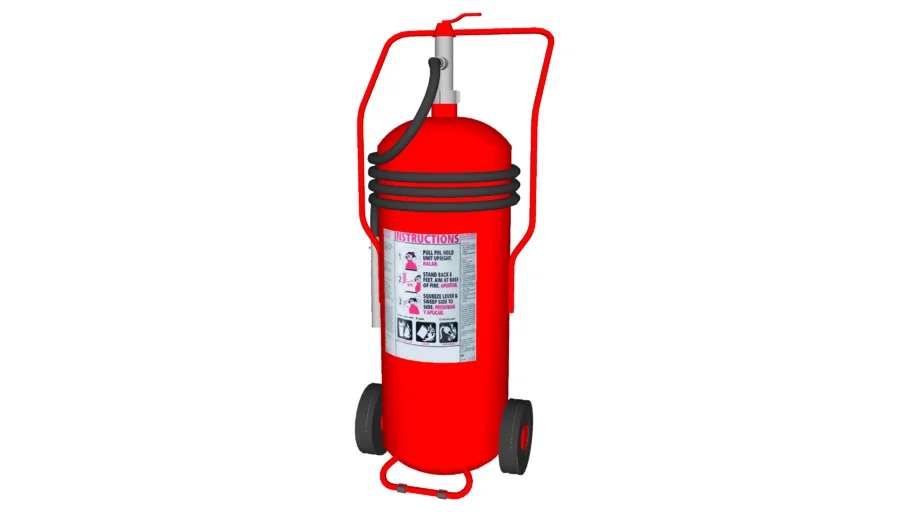 Wheeled Fire Extinguisher - Detailed