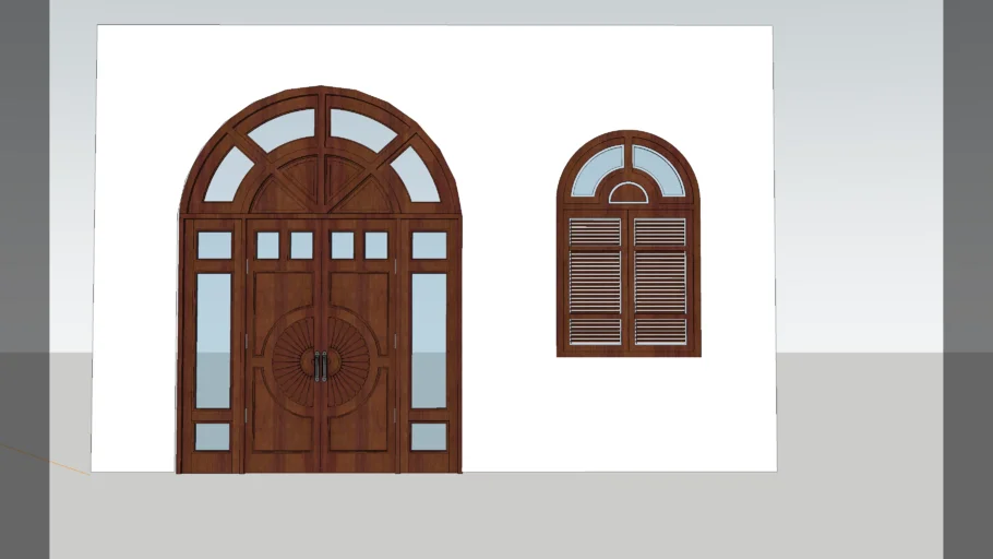 large glass-wood door - cửa gỗ kính chớp