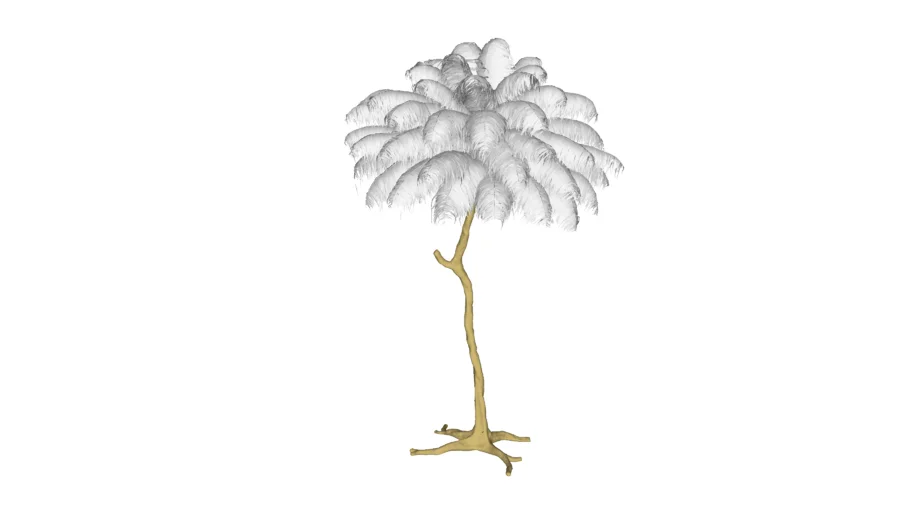 Exotic Ostrich Feather Floor Lamp